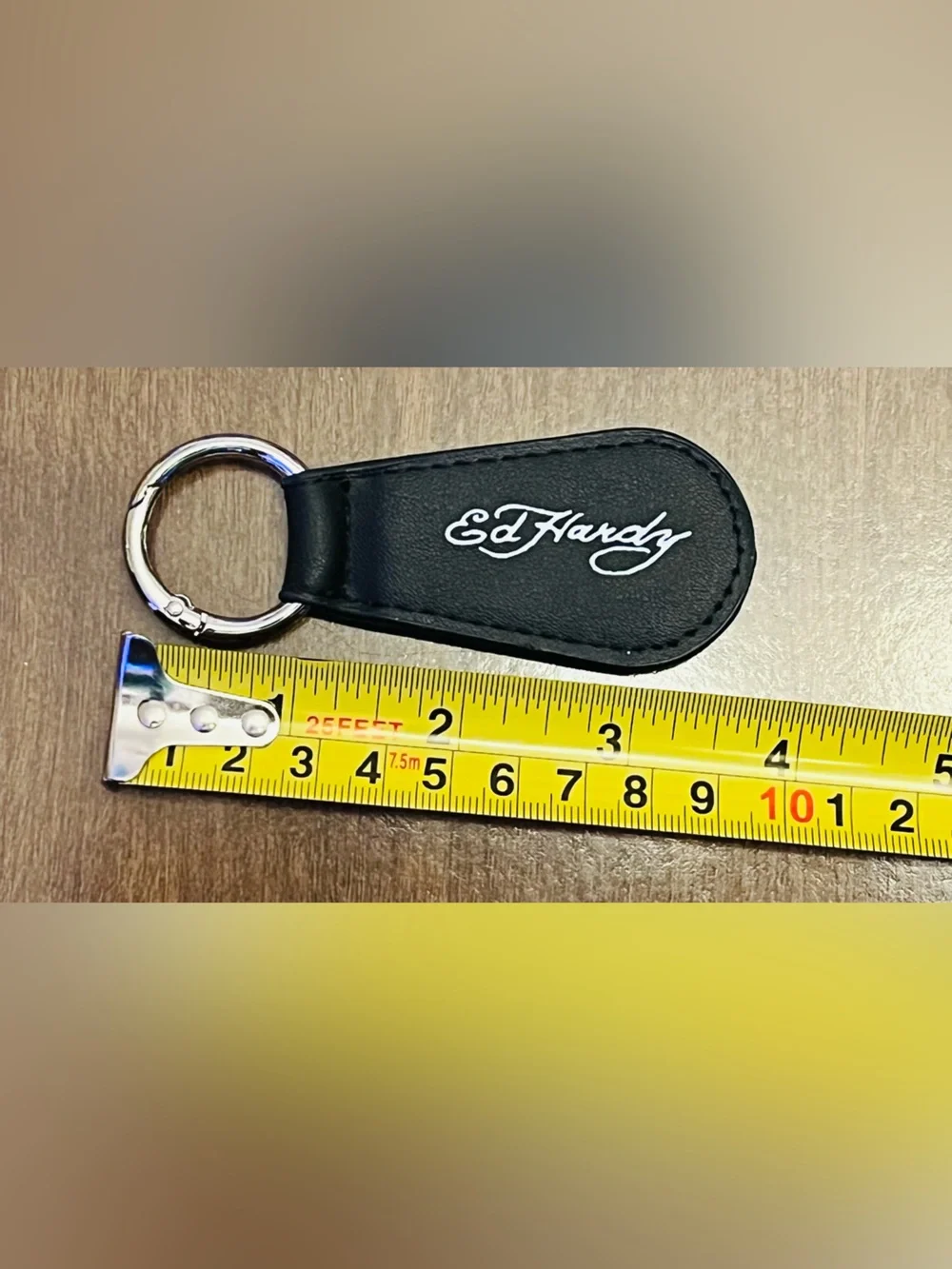 Ed Hardy Black Leather Keyring